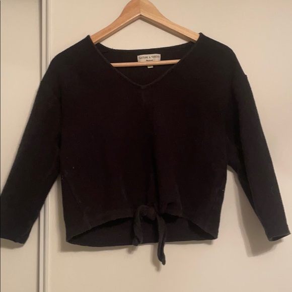 Madewell Tops - madewell 3/4 sleeve knit bow top size M